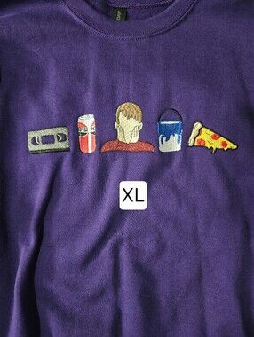 Gildan Crewneck Sweatshirt Purple XL Home Alone